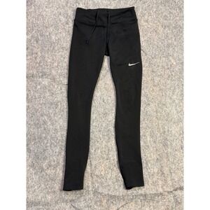 Nike Epic Lux Running Tights Black Mesh Panel Leggings AT3103-010 Womens XS